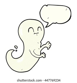 freehand drawn comic book speech bubble cartoon ghost