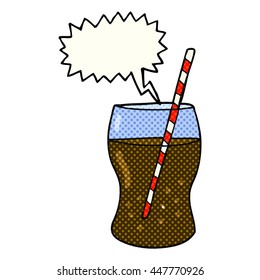 freehand gezeichnetes Comicbuch-Sprechblase-Cartoon-Schwindel-Getränk