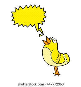 pájaro de la caricatura de la burbuja del libro de historietas dibujado a mano libre