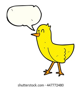 freehand drawn comic book speech bubble cartoon bird