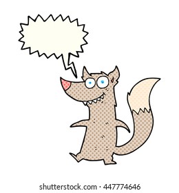 caricatura de la burbuja del discurso del libro de historietas dibujada a mano libre little wolf