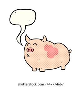 freehand gezeichnetes Comicbuch-Sprechblase Cartoon-Schwein