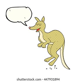 freehand drawn comic book speech bubble cartoon kangaroo
