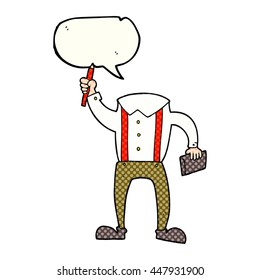 freehand drawn comic book speech bubble cartoon headless body with notepad and pen (add own photos)