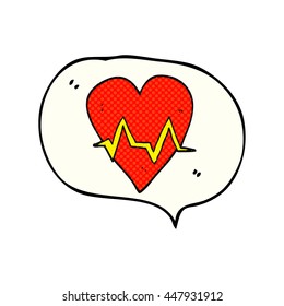 Cartoon-Herzfrequenzsymbol in freehand gezeichnetem Comicbuch