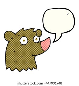 freehand drawn comic book speech bubble cartoon bear