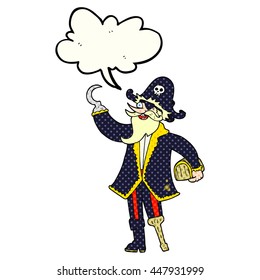 capitán de caricatura pirata de historieta dibujado a mano libre