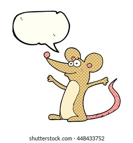 freehand drawn comic book speech bubble cartoon mouse