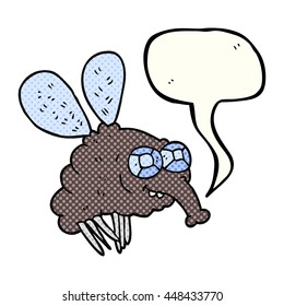 freehand drawn comic book speech bubble cartoon fly