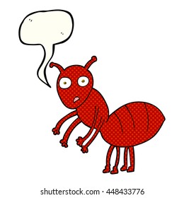 freehand drawn comic book speech bubble cartoon ant