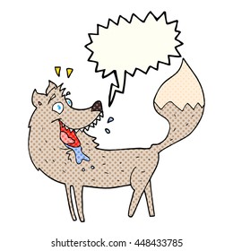 dibujo a mano libre libro de historietas libro de palabras burbuja dibujos animados lobo