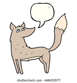 freehand drawn comic book speech bubble cartoon wolf