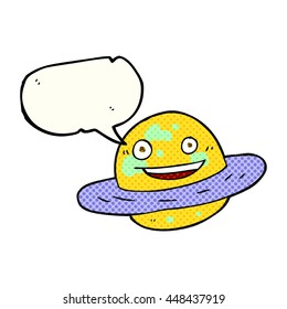 freehand drawn comic book speech bubble cartoon planet
