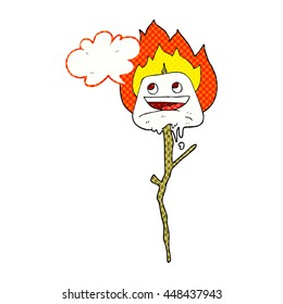 freehand drawn comic book speech bubble cartoon toasted marshmallow