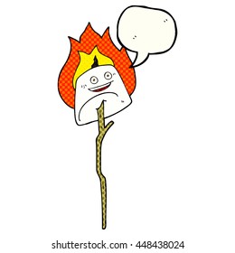 freehand drawn comic book speech bubble cartoon toasted marshmallow