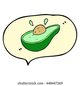 freehand drawn comic book speech bubble cartoon avocado