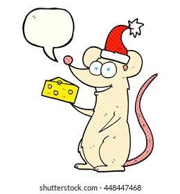 ratón de navidad de caricatura de historietas dibujadas a mano libre