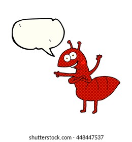 freehand drawn comic book speech bubble cartoon ant