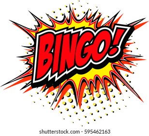 freehand drawn comic book speech bubble cartoon word bingo