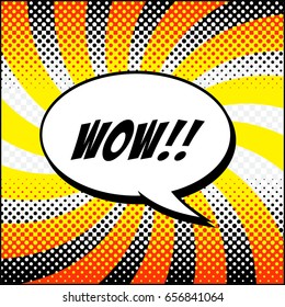 freehand drawn comic book speech bubble cartoon word wow