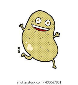 freehand drawn comic book style cartoon potato running