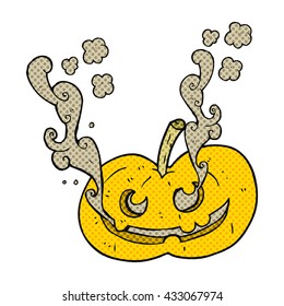 caricatura estilo libro de historietas dibujada a mano libre calabaza de halloween