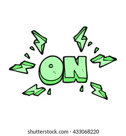 freehand drawn comic book style cartoon on symbol