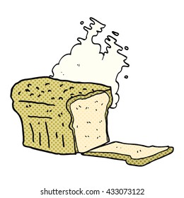 freehand drawn comic book style cartoon fresh baked bread