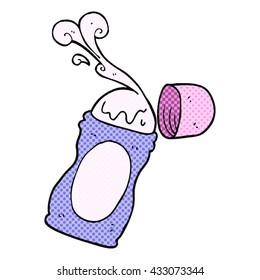 freehand drawn comic book style cartoon roll on deodorant