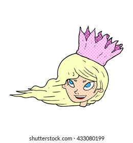 caricatura de historietas dibujada a mano libre mujer con el pelo soplado