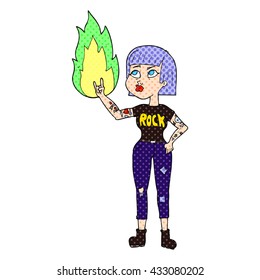 historieta dibujada a mano libre estilo caricatura chica rock