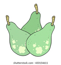 freehand drawn comic book style cartoon pears