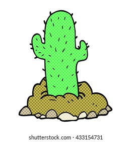 cactus de dibujos animados de libre mano estilo libro de historietas