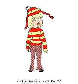 freehand drawn comic book style cartoon teenager