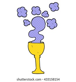 caricatura con estilo de libro de historietas dibujada a mano libre espeluznante goblet de halloween