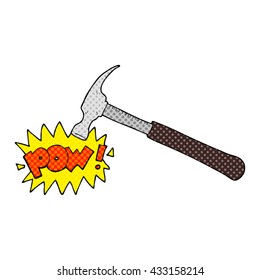 freehand drawn comic book style cartoon hammer