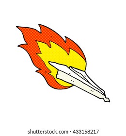 freehand drawn comic book style cartoon paper plane crashing