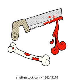freehand drawn comic book style cartoon surgeons saw