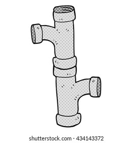 freehand drawn comic book style cartoon pipe