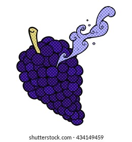 freehand drawn comic book style cartoon grapes