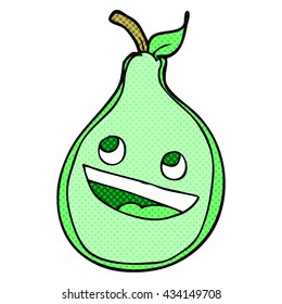 freehand drawn comic book style cartoon pear