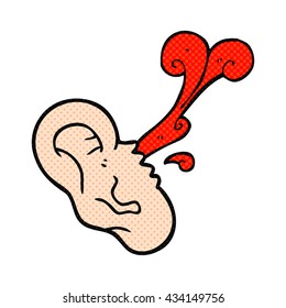freehand drawn comic book style cartoon severed ear