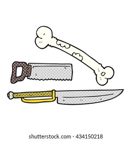 freehand drawn comic book style cartoon knife