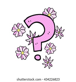 signo de interrogación de caricatura con estilo de libro de historietas dibujado a mano libre