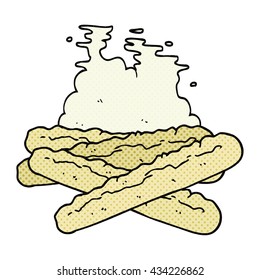 Cartoon-Baguettes in freehand gezeichnetem Comicbuch