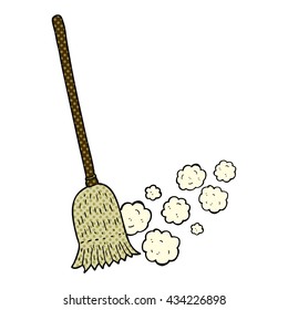 freehand drawn comic book style cartoon sweeping brush