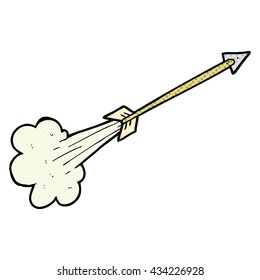 freehand gezeichneter Comicbuch-Stil Cartoon fliegt Pfeil