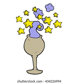 freehand drawn comic book style cartoon magic goblet