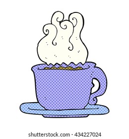 caricatura de estilo libro de historietas dibujado a mano libre taza de café