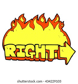 Cartoon mit freehand gezeichnetem Comicbuch-Stil auf dem rechten Symbol